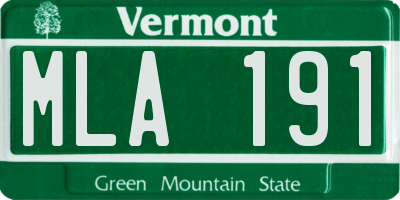 VT license plate MLA191
