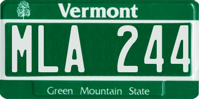 VT license plate MLA244