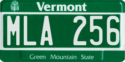 VT license plate MLA256