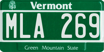 VT license plate MLA269