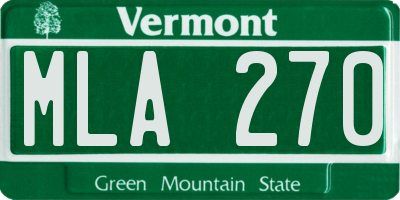 VT license plate MLA270