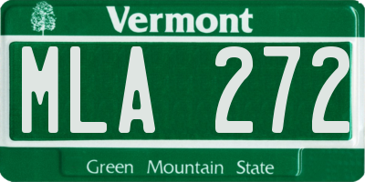 VT license plate MLA272