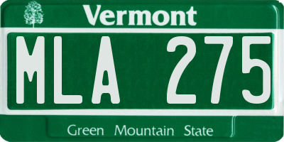 VT license plate MLA275