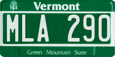 VT license plate MLA290