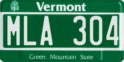 VT license plate MLA304