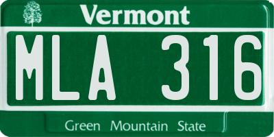 VT license plate MLA316