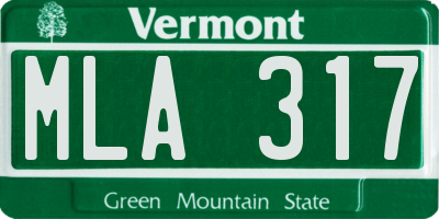 VT license plate MLA317