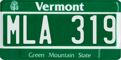 VT license plate MLA319