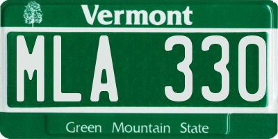 VT license plate MLA330