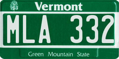 VT license plate MLA332