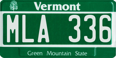 VT license plate MLA336
