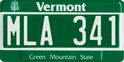 VT license plate MLA341