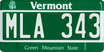VT license plate MLA343