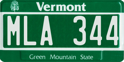 VT license plate MLA344