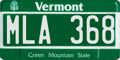 VT license plate MLA368