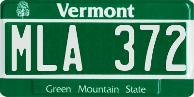 VT license plate MLA372