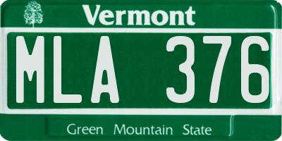 VT license plate MLA376