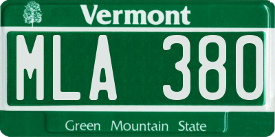 VT license plate MLA380