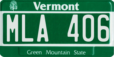 VT license plate MLA406
