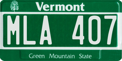 VT license plate MLA407