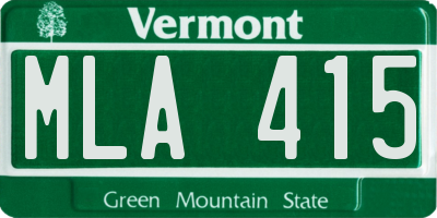 VT license plate MLA415