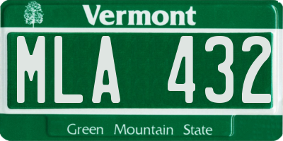 VT license plate MLA432