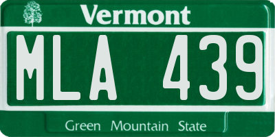 VT license plate MLA439
