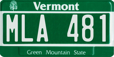 VT license plate MLA481