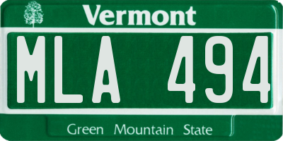 VT license plate MLA494