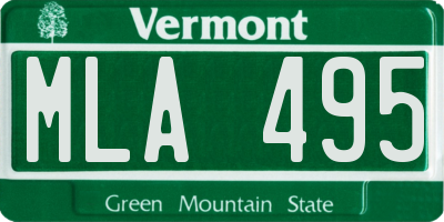 VT license plate MLA495