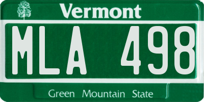 VT license plate MLA498