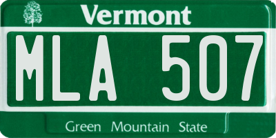 VT license plate MLA507