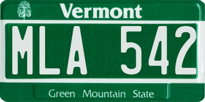 VT license plate MLA542