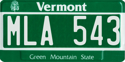 VT license plate MLA543