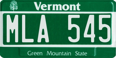 VT license plate MLA545