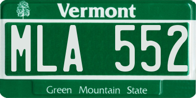VT license plate MLA552
