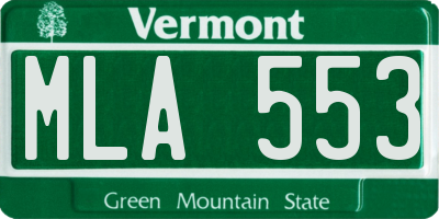 VT license plate MLA553