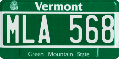 VT license plate MLA568