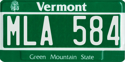 VT license plate MLA584