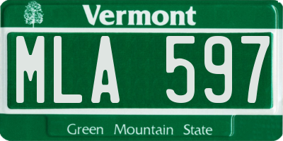 VT license plate MLA597