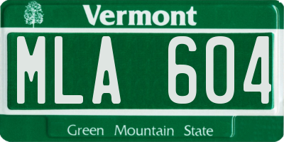 VT license plate MLA604