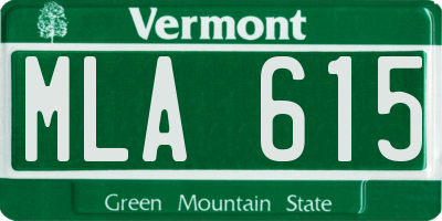 VT license plate MLA615