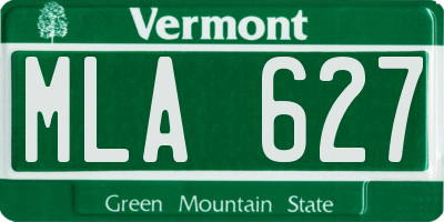 VT license plate MLA627