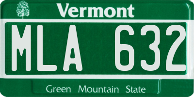 VT license plate MLA632
