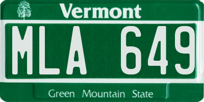 VT license plate MLA649