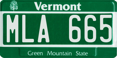 VT license plate MLA665