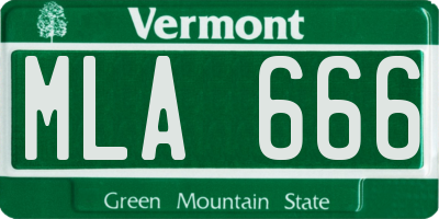 VT license plate MLA666