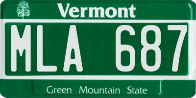 VT license plate MLA687