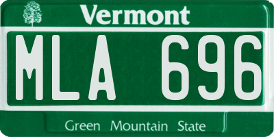 VT license plate MLA696