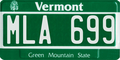 VT license plate MLA699